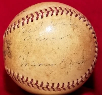 1949-51 WARREN SPAHN Signed ONL Frick Ball Braves Team HOF Auto 40s 50s vtg - Image 1 of 4