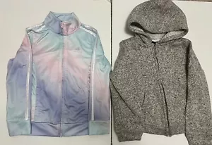 Lot 2 ADIDAS, DKNY Girls Zip Ups Sz 5-7 - Picture 1 of 3
