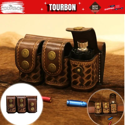 TOURBON .22 .38 357 .44 速装载机袋三皮革左轮手枪气缸盒 — 第 1/4 张图片