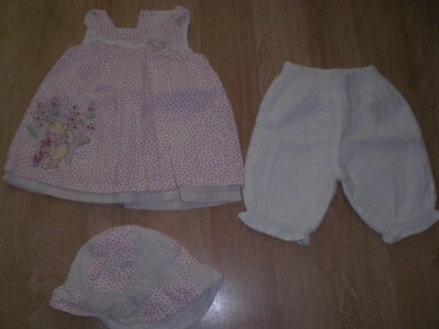 Girls Pink & White Summer Outfit, George, 3-6 months - Image 1 of 4