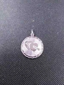 Sterling Silver Round Heart And Arrow Pendant 2.4gr Marked Sterling - Picture 1 of 3