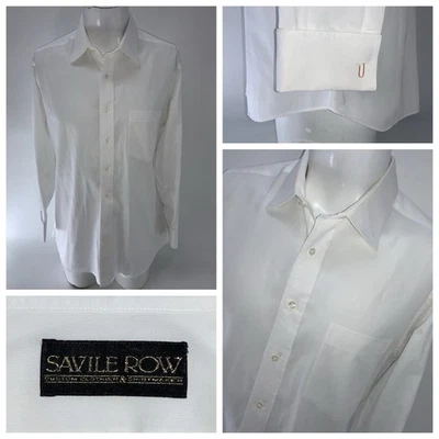 Savile Row Bespoke Dress Shirt Men’s 16.5 32 White Cotton French Cuffs USA YGI - Image 1 of 4