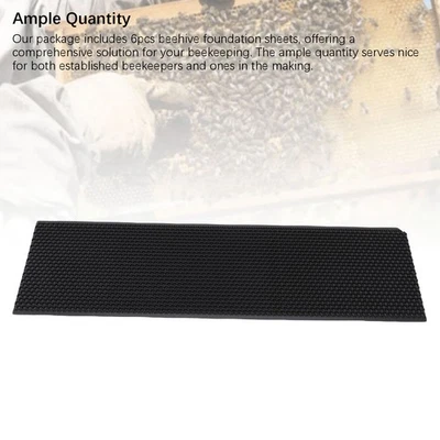 Beehive Foundation Sheets Beeswax Sheets 16.7x4.9in 6pcs For Beekeeping - Image 1 of 4