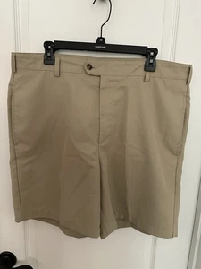 Pantaloncini da golf uomo Donald Ross taglia 38 kaki marrone Pinehurst putter ragazzo 7" cuciture interne - Foto 1 di 4