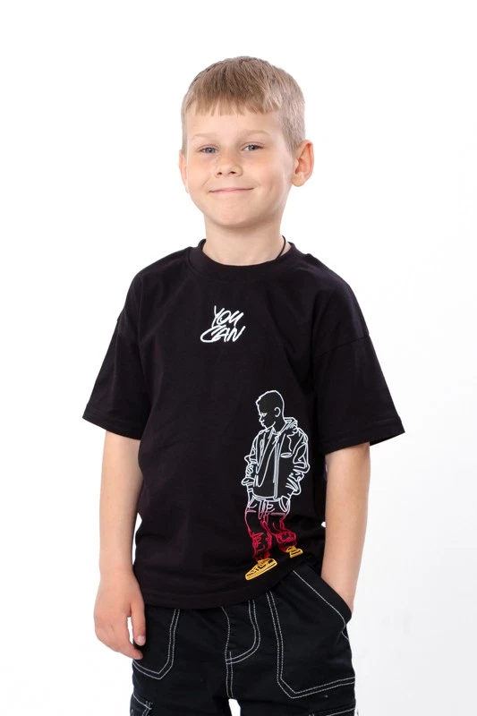 Boys’ Cotton Tee with Modern Print – Classic Cut & Breathable Material, Summe... - Image 1 of 1
