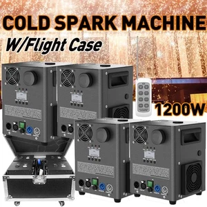 4 Stück 1200W große Kaltfunken Feuerwerksmaschine Bühneneffekt DMX Maschine Party Disco - Bild 1 von 16