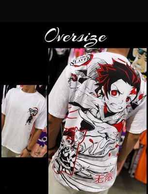 Camiseta Demon Slayer Gráfica Manga Corta Talla Grande XL Foto 1 de 3