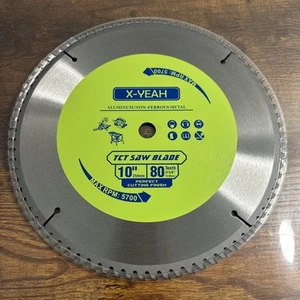 10 Inch 80T Aluminum Non-Ferrous Metal Cutting Circular Saw Blade with 5/8 In... - Picture 1 of 3