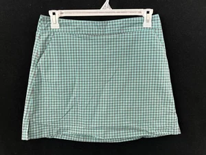 Lady Hagan SKORT skirt w shorts Size 8 back zipper 3 pockets green check - Picture 1 of 7