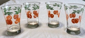 Anchor Hocking Orange Juice Glasses 4" Tall Set of 4 Vintage Rare EUC - Picture 1 of 6
