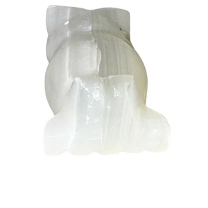 Mini estatuilla de búho tallada a mano de ónix blanco hecha en Pakistán 2,25"  - Imagen 1 de 8