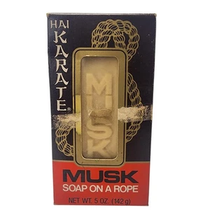 Vintage Hai Karate Musk Soap on a Rope 5 oz Mens Leeming Division Pfizer Box - Picture 1 of 14