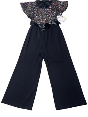 Pantalones Mono Tres Corazones Rosa Negro Y Lentejuelas Una Pieza Niñas Talla M Nuevo  Foto 1 de 4