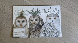 Hester & Cook Pad 24 Paper Placemats Of Owls, New - Picture 1 of 2