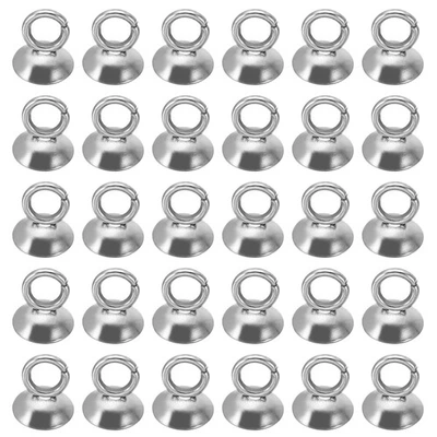 5mm Bead Caps, 100 Pcs Bead Cap Bail Pendant Ornament Caps with Loop,Silver Foto 1 de 4