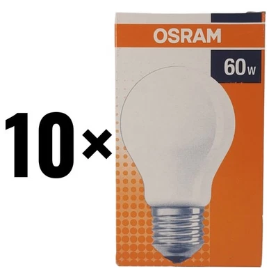 10x Osram 60W E27 matt Classic A Glühbirne Glühlampe dimmbar KEIN LED 710lm NEU  - Bild 1 von 4