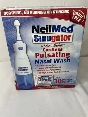 NeilMed Sinugator Cordless Pulsating Nasal Irrigator Dual Speed with 30 Premix - Image 1 of 2
