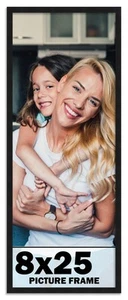 8x25 Frame Black Picture Frame Complete Modern Photo Frame UV Acrylic, Acid Free - Picture 1 of 6