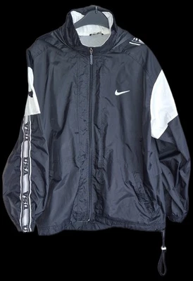 Nike Regenjacke Windbreaker-Sportjacke -Schwarz-Nylon Vintage-Gr. 48-52 - Bild 1 von 4