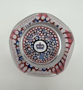 Whitefriars Queen Elizabeth II Silber Jubiläum facettierter Gedenk Briefbeschwerer - Bild 1 von 9