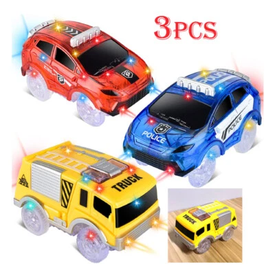 MARKENLOS 3* Beleuchtung Autos LED Magics Tracks Glühen für Kinder Dunkelheit Rennstrecke