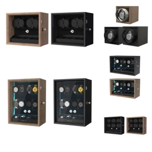 Automatic LED Watch Winder Single 4+4/6+6/8+4/12+6 LED Display Storage Watch Box - Picture 1 of 37