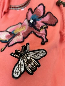 Desigual Delia Jacket Melon Pink Size 46 Used Ones Cotton Hood Removable Lining - Picture 1 of 24