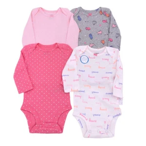 New Carter's Baby Girls Infants Long Sleeves 4 Pack Bodysuits Set Choose Size - Picture 1 of 5