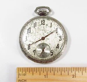 Antique 1925 South Bend 19J Grade 429 Art Deco Chrome Men's Pocket Watch Works - Picture 1 of 12