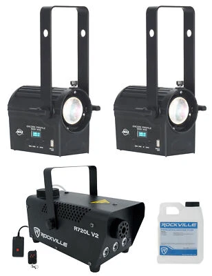 (2) American DJ Encore Profile Mini WW Warm White Ellipsoidal Spot Lights+Fogger - Image 1 of 4