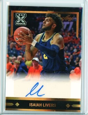 2021-22 Leaf Memories ISAIAH LIVERS AUTO Autograph RC Rookie Card Pistons - Image 1 of 2