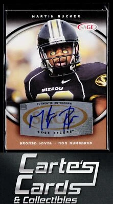 Martin Rucker 2008 SAGE #A51 Autographs Bronze Missouri Tigers Auto - Image 1 of 2