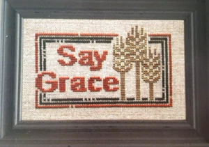 Say Grace - Daily Reminder Series - Kreuzstichkarte - Weizen - Bild 1 von 2