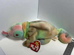 Juguete Ty Beanie Baby 9 pulgadas arco iris la iguana camaleón - Imagen 1 de 3