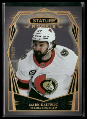 2022-23 Upper Deck Stature Design Photo Variant #134 Mark Kastelic RC #/22 - Image 1 of 2