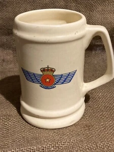 vintage pottery beer mug, Spanish Air Force Observer decal - Picture 1 of 3