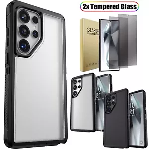 For Samsung S24/+/S24 Ultra 5G Rugged Phone Case Cover / Privacy Tempered Glass - Picture 1 of 37