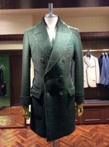 Men's Double-breasted Overcoat Wool Blend Long Warm Jacket 40r 42r 44r 46r 48r - Picture 1 of 22