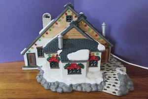 1998 VAIL VILLAGE porcelain lighted house village w/cord & bulb - Picture 1 of 9