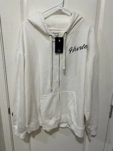 HURLEY Zip Up Sweatshirt Hoodie Women’s Plus Size 1X Hawaii NWT White New - Picture 1 of 8