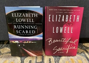 🖤ELIZABETH LOWELL ~ Lot of 2 HC Books Beautiful Sacrifice & Running Scared - Picture 1 of 3