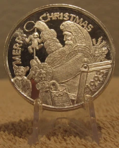 1993 Merry Christmas Santa For Someone Special 1 Troy Oz. .999 Silver Round - Picture 1 of 2