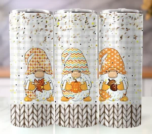 Fall Sweater Gnomes 20oz Insulated Tumbler with Straw - Stainless Steel Mug - Picture 1 of 4