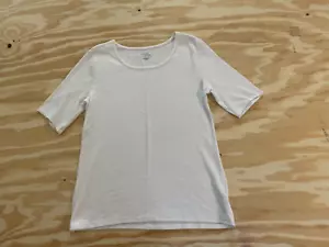 ""Time and Tru Women's sz 8-10 M WHITE Short Sleeved top"" - Picture 1 of 7