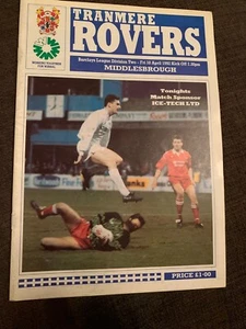 1992 Tranmere Rovers  V Middlesbrough Football  Programme - Picture 1 of 3
