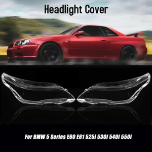 Car Headlight Cover Headlamp Lens Cover  L+R Fit For BMW E60 E61 525i 530i 540i - Bild 1 von 10