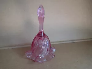Vintage Fenton Glass Pink Paisley - Collectible Bell - Picture 1 of 6