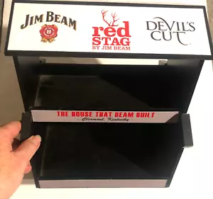 Jim Beam Red Stag Devils Cut Display Sign Barn Stillhouse wooden advertising 12" - Picture 1 of 7