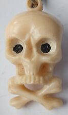 Vintage Old Retro Keyring Key Chain Plastic Human Scull Crossbones Cross Bones 