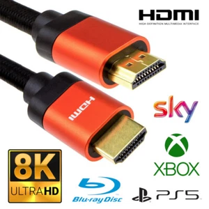 8K 60Hz UHD HDMI v2.1 Kabel vergoldet / Orange / 1m / 2m / 3m - Bild 1 von 2